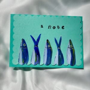 Acrylic Sardine 2-Sided Greeting Card - "A Note"