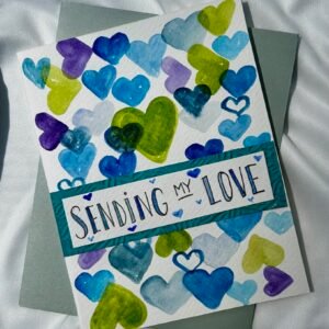 Cool Shade Hearts of Love Greeting Card - "Sending My Love"