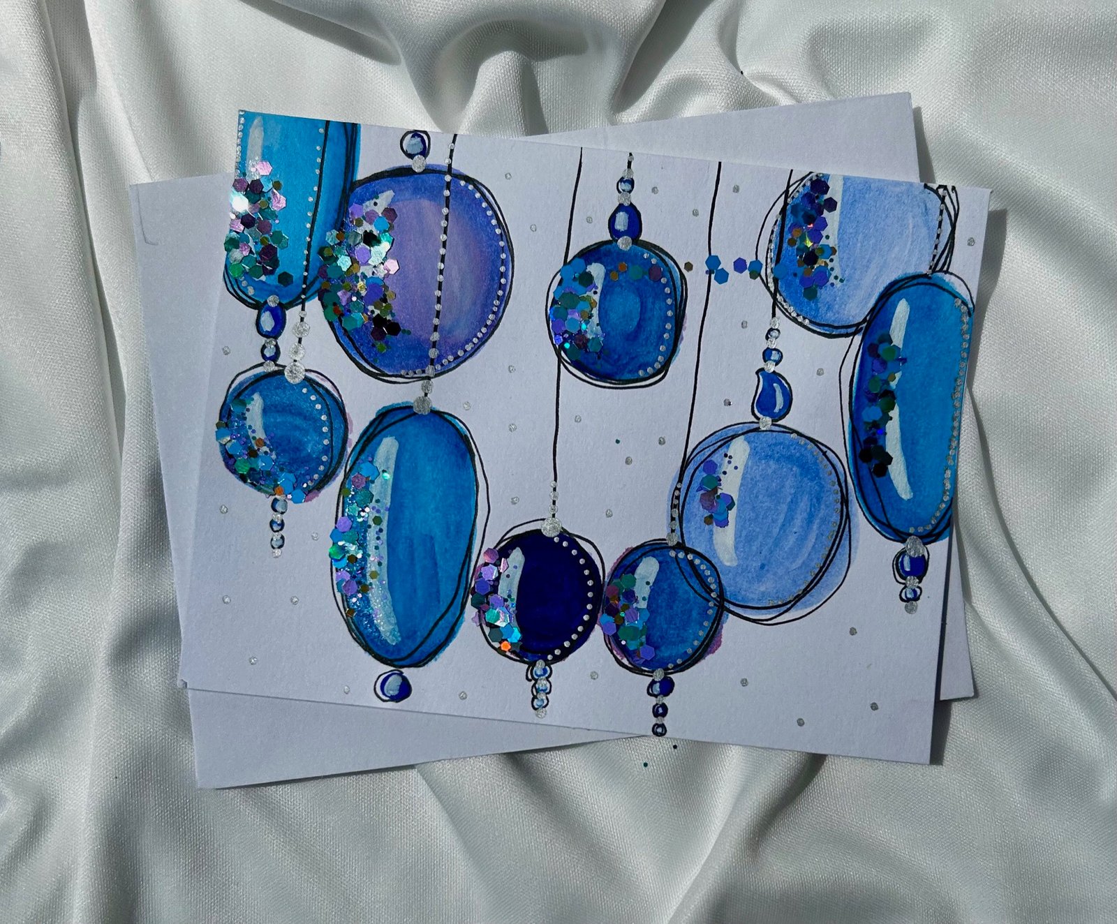 Acrylic Painted Ornaments Celebration Card - "Celebrate"