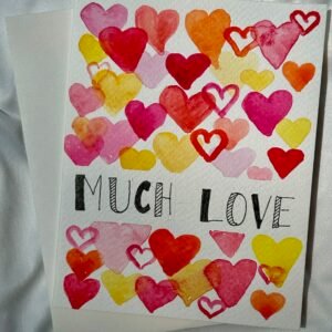 Warm Shades Watercolor Greeting Card - "Much Love"
