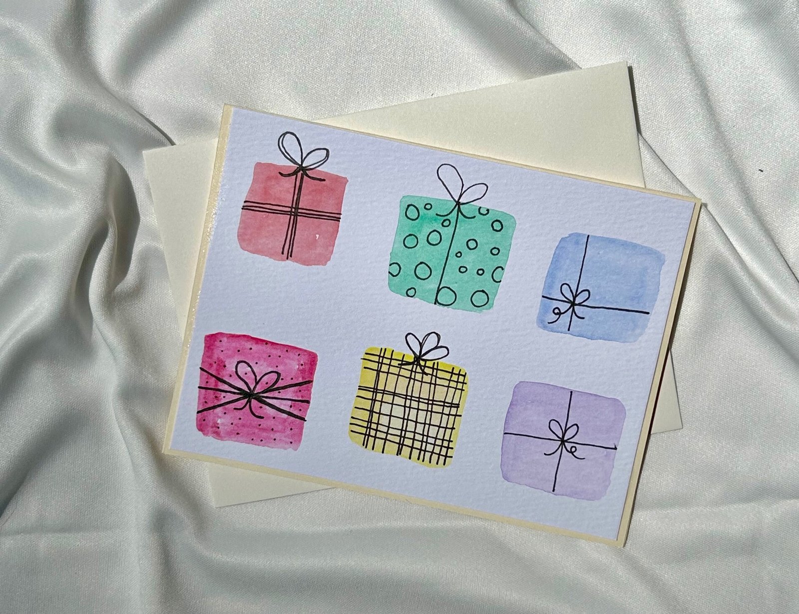 Watercolor Gifts Holiday Card | "Merry Christmas" - Image 2