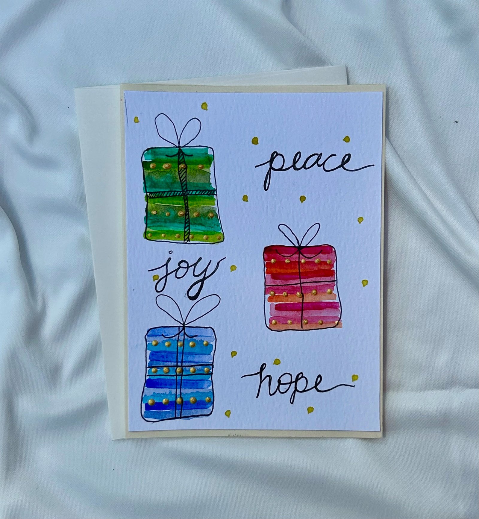 Watercolor Gifts Holiday Card | "Merry Christmas" - Image 3