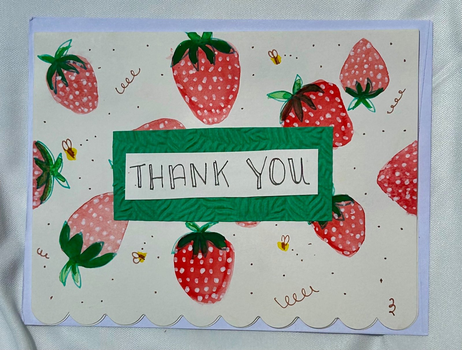 Watercolor Strawberry Thank You Card - "Thank You Berry Much" - Image 2