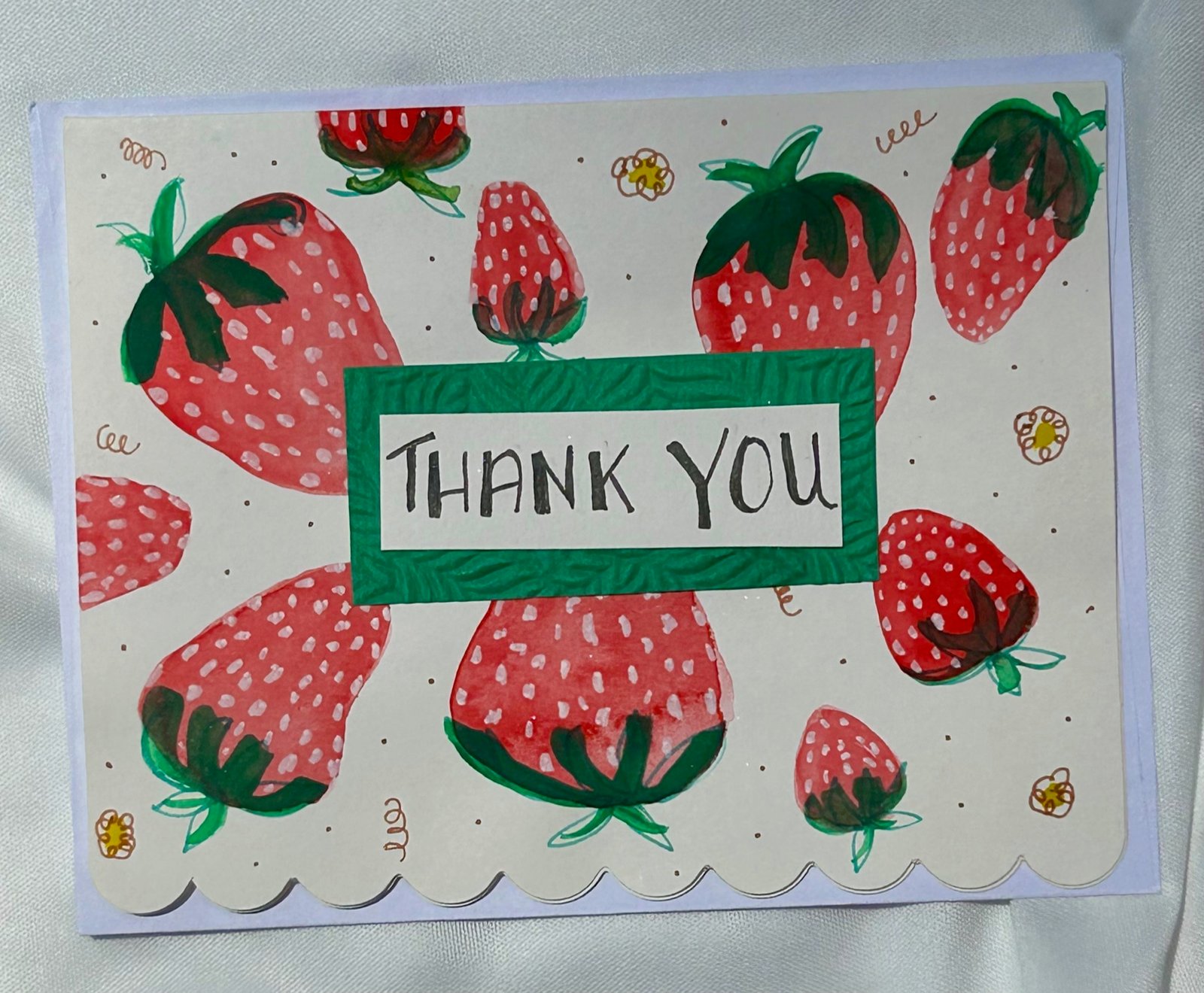 Watercolor Strawberry Thank You Card - "Thank You Berry Much" - Image 5