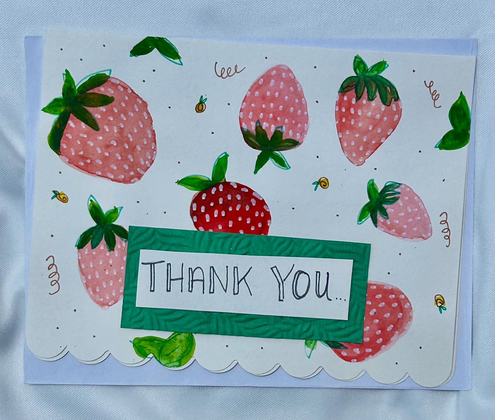 Watercolor Strawberry Thank You Card - "Thank You Berry Much" - Image 6