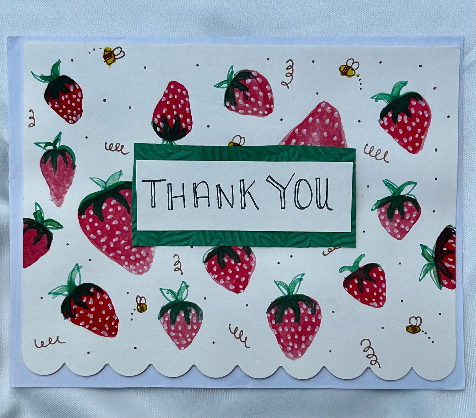 Watercolor Strawberry Thank You Card - "Thank You Berry Much" - Image 4