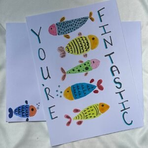Watercolor Fish Encouragement Card - "You're Fintastic"