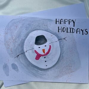Melting Snowman Holiday Card - "Happy Holidays"